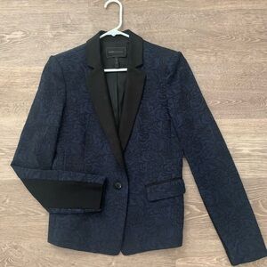Women’s Dark Navy Patterned Blazer